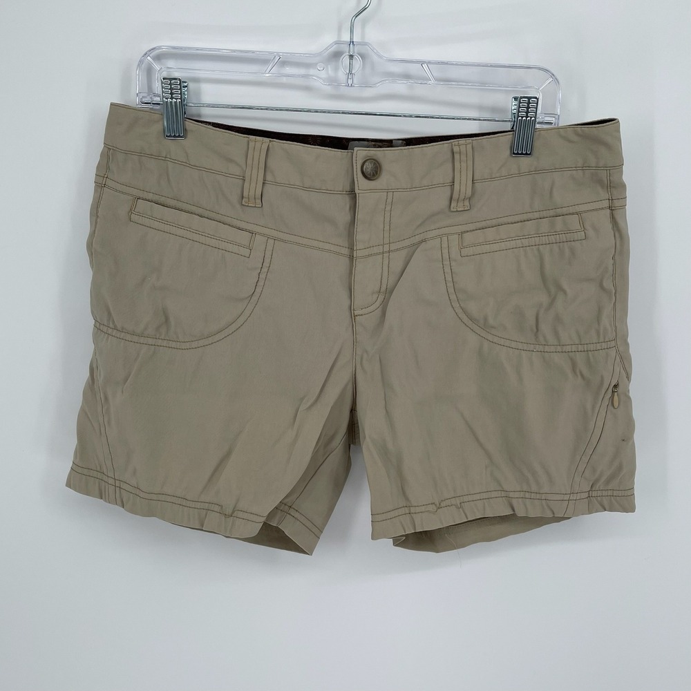 Athleta Women's Tan Hiking Performance Stretch Cargo Shorts Size 12